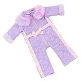 QIYUDUOLA Stilvolle Schleife Overalls Mantel für 18/16 Zoll Mädchen Puppen Winterkleidung Puppen Kleidung Mädchen Puppen Pelzkragen
