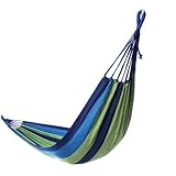SEWOART Tragbare Doppel Hängematte Aus Segeltuch Für Outdoor Und Indoor Nutzung Ideal Für Camping Und Reisen Inklusive Aufbewahrungstasche Und Robusten Karabinerhaken