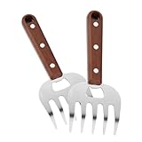 PRETYZOOM 2st Bbq-fleischgabel Grillgabel Groß Kochgabel Aus Stahl Stahlgabel Zum Einlegen Des Fleisches Krallen Für Fleischzerkleinerer Fleischgabeln Für Die Küche Fleisch Krallen Hölzern