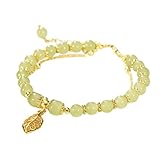Jade-Gold-Armband, natürlich, doppellagig, verstellbar, klassisches Armband für Frauen, die Ihnen die Zeit anzeigt, Eine Größe, Metall, Kein edelstein