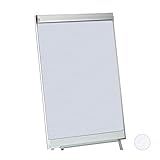 Relaxdays 4 x Flipchart Papier, liniertes Moderationspapier, Block à 50 Blatt, 60 g/m², 6-fache Lochung, 57,5 x 81 cm, weiß