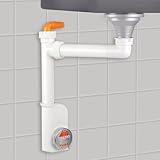 SOTECH Raumsparsiphon mit Revisionsöffnung u. Geräteanschluss, 40-50 mm, weiß, Raumsparsiphon, Ablaufgarnitur für Küche und Bad