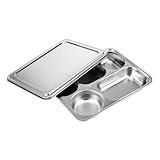 Alipis 1Satz Snackplatte Mit Fächern Und Deckel Geteilte Servierplatte Für Restaurant Und Zuhause Langlebige Und Umweltfreundliche Unterteilung Für Portionskontrolle