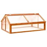 Gewächshaus Braun 114x80x50 cm Tannenholz, LAPOOH Frühbeet, Tomatenhaus, Treibhaus, Greenhouse, Garten Zubehör