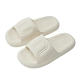 DAMEINV 2pac Sommerhausschuhe für Herren, Eva-Plattform, rutschfest, weich, Strand, Badezimmer, drinnen und draußen, weiß, 38/39 EU