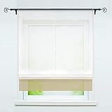 Joyswahl Raffrollo Voile Bändchenrollo mit Tunnelzug Anna Farb Gardinen BxH 80x155cm Sand 1er Pack