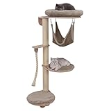 Kerbl Wandkratzbaum Dolomit Grappa (Farbe taupe, Höhe 158 cm, platzsparend montierbar, mit Sisalseil) 84458