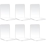 6 Pcs Buchstütze, Buchständer Buchstützen, Acryl Buchhalter Regal, Book Holder Bookends, Bücherhalter Transparente, Bücherstopper rutschfeste für Kinder, Schule, Büro, Zuhause, Bibliothek