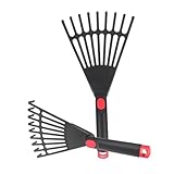 DOITOOL 2 Stück Praktische Kunststoff Rechen für Garten Unkraut Jäten und Pflanzen Gartenwerkzeug Handrechen für Rasenboden Lockern und Laub Aufsammeln Gartenhilfen