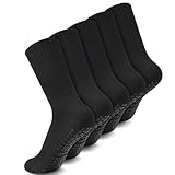 Utensilsto 5 Paar Pilates Socken, Schwarz Stoppersocken Yoga Socks Damen, 35-38 Antirutschsocken, Anti Rutsch Grip Socks für Pilates, Ballett, Tanz, Trampolin, Yoga