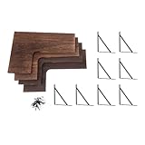 Ldafava Wandregale schwimmende Regale Set l Typ DIY Eisenholz Wand Montierte Regal Multi -Layer -Design für Bücher Aufbewahrungsraum Kiefer und Eisenmaterial 40,6 x 29 cm 4pcs