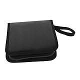 HOLIDYOYO CD-Aufbewahrungstasche Disc-Tasche DVD-Tragetasche CD-Jewel-Case Disc-Aufbewahrungstasche Wiederverwendbarer CD-Organizer CD -Taschen CD-DVD-Aufbewahrungstasche CD-Boxen Pu Schwarz