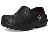 Crocs Classic Lined Glitter Clog (Little Kid/Big Kid) Impedanz für Kinder, Unisex, Buffalo Plaid/Black/Varsity Red 1, 7 Toddler