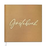 Gästebuch Hochzeit, 72 Seiten 160 g/m² Premium-Papier, Gästebuch Mit Goldenem Titel, Gästebuch Geburtstag, für Hochzeit, Babyparty, Taufe, Geburtstag (36 Doppelseiten, Hardcover, Vintage-Stil)