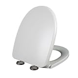 YJYJY D-förmiger Deckel mit Soft-Close-Scharnieren und Schnellverschluss, PP-Material, D-FormToilettendeckel – Einfache Montage, einfache Reinigung