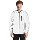 BSBUY Fahrradjacke Herren Regenjacke Damen Warnschutz Bike Leicht Jacket Sport Jacke Windjacke Reflektierend Jacke Sichtbarkeit Warnschutz Jacket Classic Outdoor Jacken für Radsport Laufen Camp Grau L