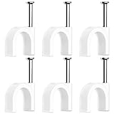 60 Stück Kabelschellen,Nagelschellen,Kabel Befestigungen,Cable Clamp,Kabelklemmen Nagel,Kabelklemmen Wand,Kabelhalter Decke,Kabelschellen Nagelschellen,Mit Nagel,für Kabel,Weiß (10mm)