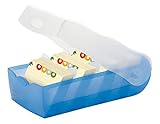 HAN Lernkarteibox CROCO, einfach Vokabeln lernen mit 5-Fächer-Lernsystem, DIN A8 Karteikasten für 500 Karten, inkl. 5 Stützplatten + 100 Lernkarten, Karteibox, Lernbox, 998-643, transluzent / blau