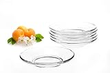 PLATINUX Untertassen Set 6 Teilig Kaffeeuntertasse aus Glas Kaffeeglasuntertasse Teeglasuntertasse Unterteller Geschirr