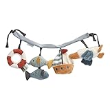 Tiamo Little Dutch 8611 Stoff Kinderwagenkette Spielzeug für Babyschale Sailors Bay / Matrosen Bucht, Blau
