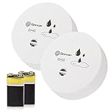 Geevon Wassermelder Wasseralarm2 Stück, 100dB Wasserwarner, Wassersensor Alarm, Batteriebetrieben für Keller, Badezimmer, Waschküche, Küchen, Garagen und Dachböden (Lieferung mit Batterie)