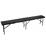 Perel Klappbank, klappbar, wetterfest, Tragegriff, Rattan-Optik, maximal 400 kg, Schwarz