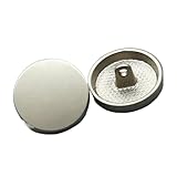 11,5mm-30mm glänzende Metallknöpfe, runde, flache Knöpfe, Mattes Silber, 28mm 6 Stk