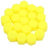 Radschraube Abdeckung, Radschutzschraubenkappen, 20pcs Automutter 15 mm 17 mm 19 mm 21 mm Niese Gel Radmuttern Schraube Dekorative Reifreifen -Radschraubenschraube Autobackmutterkappen (Farbname: Gelb