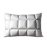 Kopfkissen 2 Stück, Gänsedaunen-Federkissen, Quetschfalten-Design, Bettkissen, Standard-/Queen-/Kingsize-Größe FüR Zuhause Und Hotel(White,51x92cm)