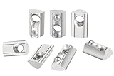 HXJDAM 40 Stück Nutensteine M4 Nut 6 mit Zentrierung Kugel, T Nutsteine 20-Serie M4 Aluprofil 20x20 Kohlenstoffstahl Gleitmutter mit Federkugel für Alu C Profil 3D Drucker, CNC, Europäische Norm