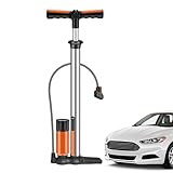 Manuelle Luftpumpe – manuelle Druckpumpe aus Edelstahl | Zubehör für Radfahren und Outdoor-Sport, Wandern, Jagd, Schwimmen, Camping mit Kompresse