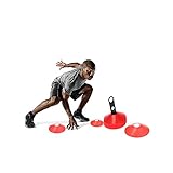 Yardwe 26 Stück Teiliges Fußball Trainings Markierungsteller Rot und Schwarz Robuste Trainingsscheiben für Vielseitiges Fußball und Soccer Training Flexibel Einsetzbar für Koordination