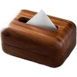 Taschentuchbox aus Holz für Wohnzimmer, Walnussholz, 18,5 x 13 x 9 cm, mit magnetischem Deckel, modernes minimalistisches Design, kompakte Tischaufbewahrung für Zuhause, Hotel, Arbeitszimmer