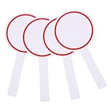 Gadpiparty 4 Stück Wiederverwendbare Beschreibbare Abstimmungsbretter Handheld Whiteboards mit Stabilem Griff für Klassenzimmer und Veranstaltungen Rote Umrandung