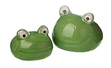 itsisa Schwimmtiere Frosch (2er Set) aus Porzellan schwimmend als Teich Deko - Deko für Vogeltränke, Fische, Gartenteich, Frösche, Gartendeko