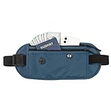 Geldgürtel für Damen und Herren, Geldgürtel Bauchtasche, zum Reisen Flach, Versteckte Geldgürtel Reise Tasche Taille Gürteltasche Mit RFID-Blocker Geldbörse unter der Kleidung, für Reisepass und Handy