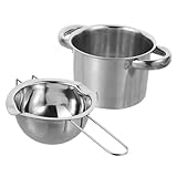 DECORNIJIA Edelstahl Schmelztopf Doppelkessel Schokoladen Butter Schmelzen Topf Kompakter Platzsparender Butter Heiztopf Für Backen Kochen Robust Und Leicht Zu Reinigen