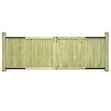 Tidyard 2 Stk. Gartentore Zauntor Gartentür aus Imprägniertes Kiefernholz Eingangstor Massivholz Hoftor Gesamtgröße 300 x 100 cm