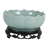 BEBEMOKO Kreativer Hydrokultur-Lotus-Pflanzgefäß, elegante Keramik-Blumenschale für Sukkulenten und Seerosen, vielseitige Dekoration für Zuhause und Büro