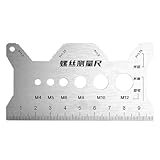 CGACCSD Schraubenmesswerkzeug – Erkennung von Schrauben und Muttern aus Edelstahl | Tragbares Werkzeug mit Doppelskala für Elektronikschmuck, Reparatur, Basteln und Uhren