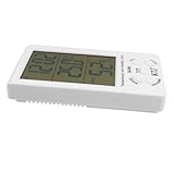 SOESFOUFU Großes LCD Digital Hygrometer Uhr Innenraum Thermometer Mit Temperatur Und Luftfeuchtigkeitsmessung Hygrometer Und Uhr Für Zuhause Büro Und Gewächshaus Präziser Temperatur