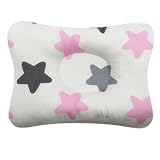 Baby Kopfkissen Plagiozephalie, Kissen Gegen Plattkopf, Stützkissen Nackenstützkissen Lagerungskissen, Nackenstütze, hilft EIN Plattkopfsyndrom vorzubeugen und zu behandeln (3X26X16cm) (Light Rosa3)