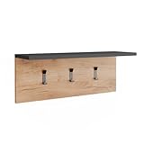 Vicco Garderobe mit Hutablage Orlando, Anthrazit/Goldkraft Eiche, 60 x 21.6 cm