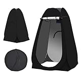 TUKAILAI Camping Toilettenzelt Duschzelt Pop Up Umkleidezelt Privatsphäre Toilette Umkleidekabine Lagerzelt Mobile Outdoor WC Zelt für Camping & Beach, mit Tragetasche 120 x 120 x 190 cm Schwarz