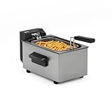Tristar Fritteuse, 3L Kapazität, 2000 W, Cool Zone Technologie, Edelstahl, Einstellbares Thermostat, Leicht zu Reinigen, Abnehmbare Teile, FR-9325, Silver, NEU