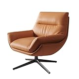 Wohnzimmer Sessel Gemütlich 360°-Drehung Öko-Leder Gamingstuhl Rahmen aus Karbonstahl Doppelseitige Nähte Schreibtischstuhl für Wohnzimmer, Balkon, Schlafzimmer(Orange)