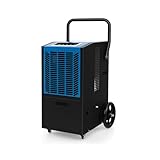 RELAX4LIFE 66 L/Tag Luftentfeuchter, Bautrockner mit Pumpe & Ablaufschlauch, Mobiler Trocknungsgerät mit 24H Timer & 4 Rädern, Industrie Entfeuchter für Räume, Keller, Lager bis 418 m² (Blau)