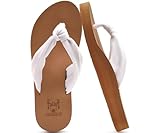 KuaiLu Flip Flops Damen Weich Stoff Zehentrenner Frauen Bade Sandalen Bequeme Füße Badelatschen Yoga Matte Fussbett Sommer Strand Zehensandalen Rutschfest Gummi Indoor Outdoor Weiß Khaki 40