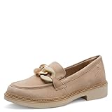 Tamaris Comfort Damen Slipper aus Leder Elegant, Beige (Beige Suede), 39 EU