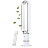 Zilan Turmventilator energiesparender BLDC Motor mit Fernbedienung Ventilator energiesparend oszillierend sehr leise Design Standventilator 10 Stufen Säulenventilator mit Kühlung Tower Fan